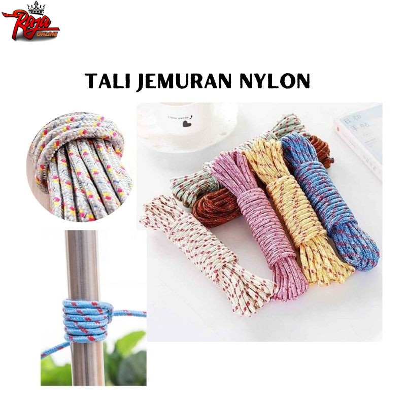 TJ10 - 10 METER TALI JEMURAN BAJU TAMPAR NYLON KUAT PRAKTIS TALI LAUNDRY ROPE