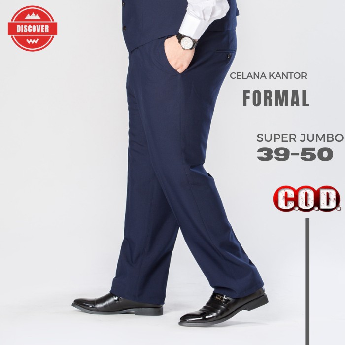 DICKER - Celana Kantor Bahan Formal Super Jumbo Pria Size 39-50 | Celana Kerja Formal Big Size Pria