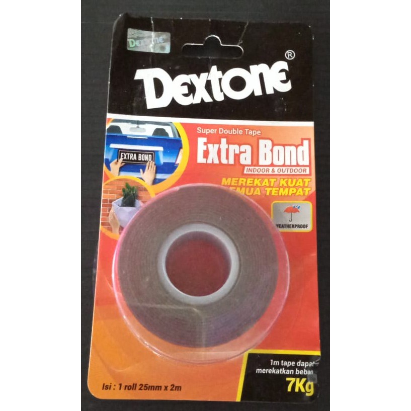 

dextone double tape 1 inch 25mmx2m / indoor dan outdoor super kuat / weatherproof /1 roll