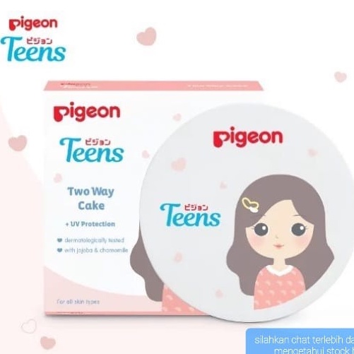 PIGEON TEENS TWO WAY CAKE ( PEACH ) BEDAK PADAT REMAJA TWC POWDER 14GR