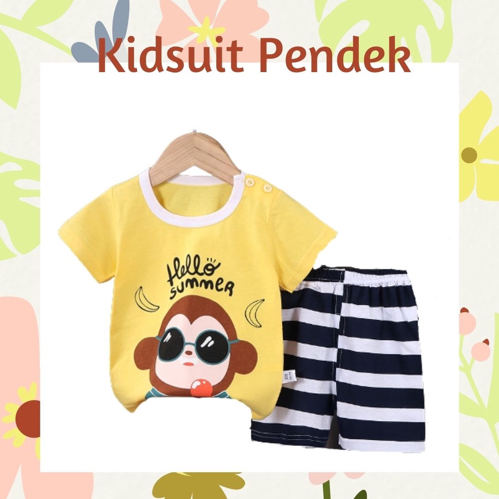 pz KIDS SUIT PENDEK Setelan Anak Bahan Kaos Lengan + Celana Berkualitas Import ebv cewek new9