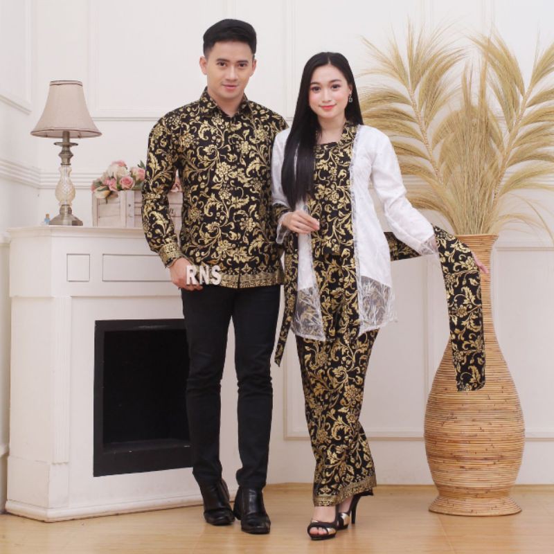 BAJU COUPLE BROKAT SELENDANG MODERN