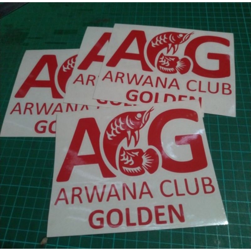 Stiker Cutting Arwana Club Golden / Cutting sticker Ikan