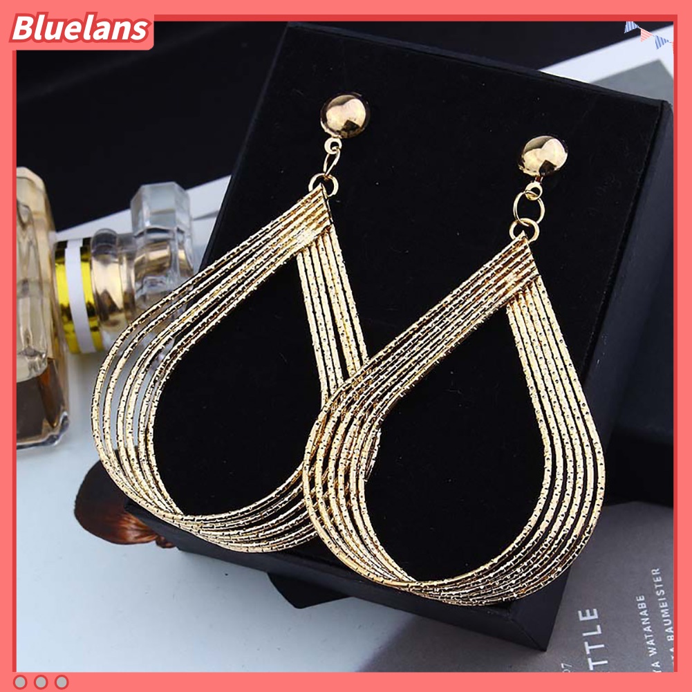 Bluelans Fashion Women Hollow Waterdrop Dangle Earrings Eardrops Simple Party Jewelry