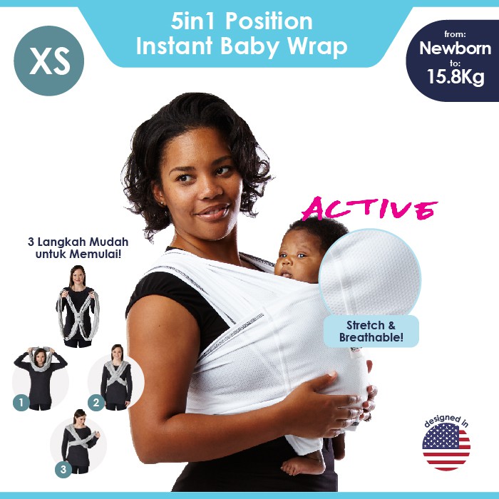 Baby K'tan Baby Carrier - Active - White