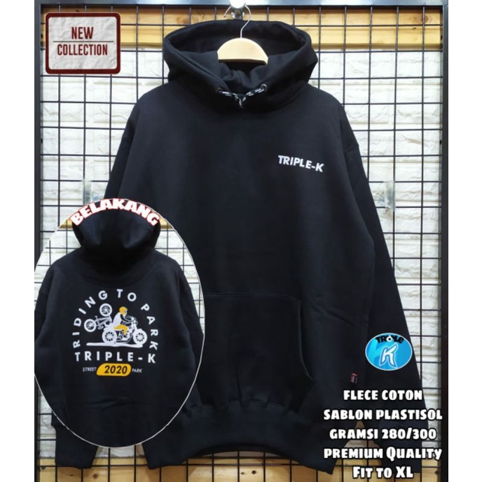 Sweater Hoodie Triple K Sablon Tulisan Jepang Terbaru!