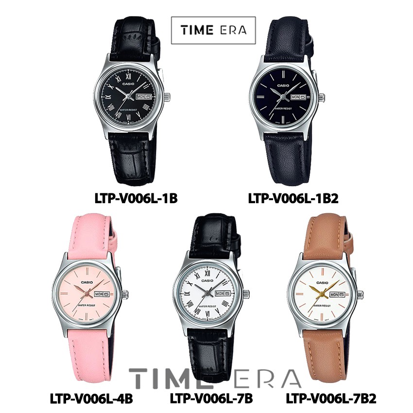 Casio General LTP-V006L-1B2 4B / LTP V006L 7B2 Jam Tangan Kulit Wanita