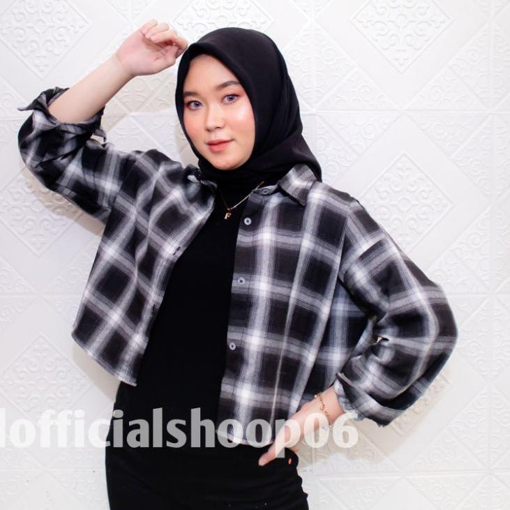 Produk.keren CROP TOP FLANEL / KEMEJA FLANEL WANITA / KEMEJA CROP / KEMEJA WANITA  [KODE20]