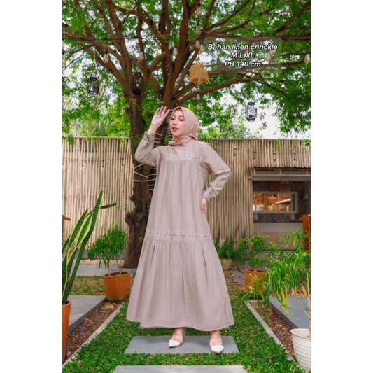 SALE.. DRESS TOYOBO BORDIR / GAMIS KATUN TOYOBO / GAMIS BORDIR / GAMIS PESTA / GAMIS KEKINIAN