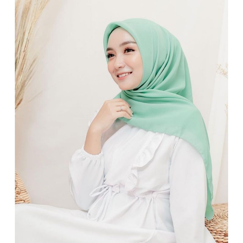 Hijab Segiempat | MINT | Size 115x115 | jilbab bella square PREMIUM 60 Warna-5