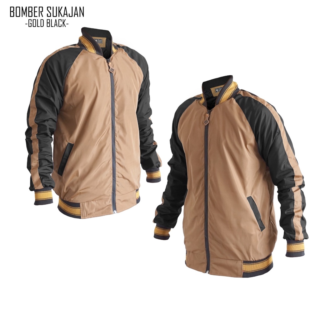 Triple F Jaket Bomber Sukajan-Gold Black XL