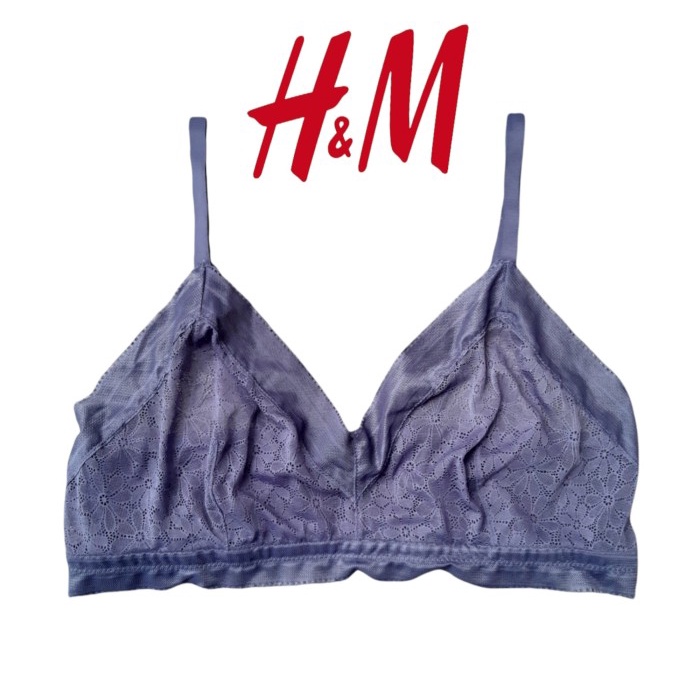 Bra Bralette H&M Blue Color Grey Label