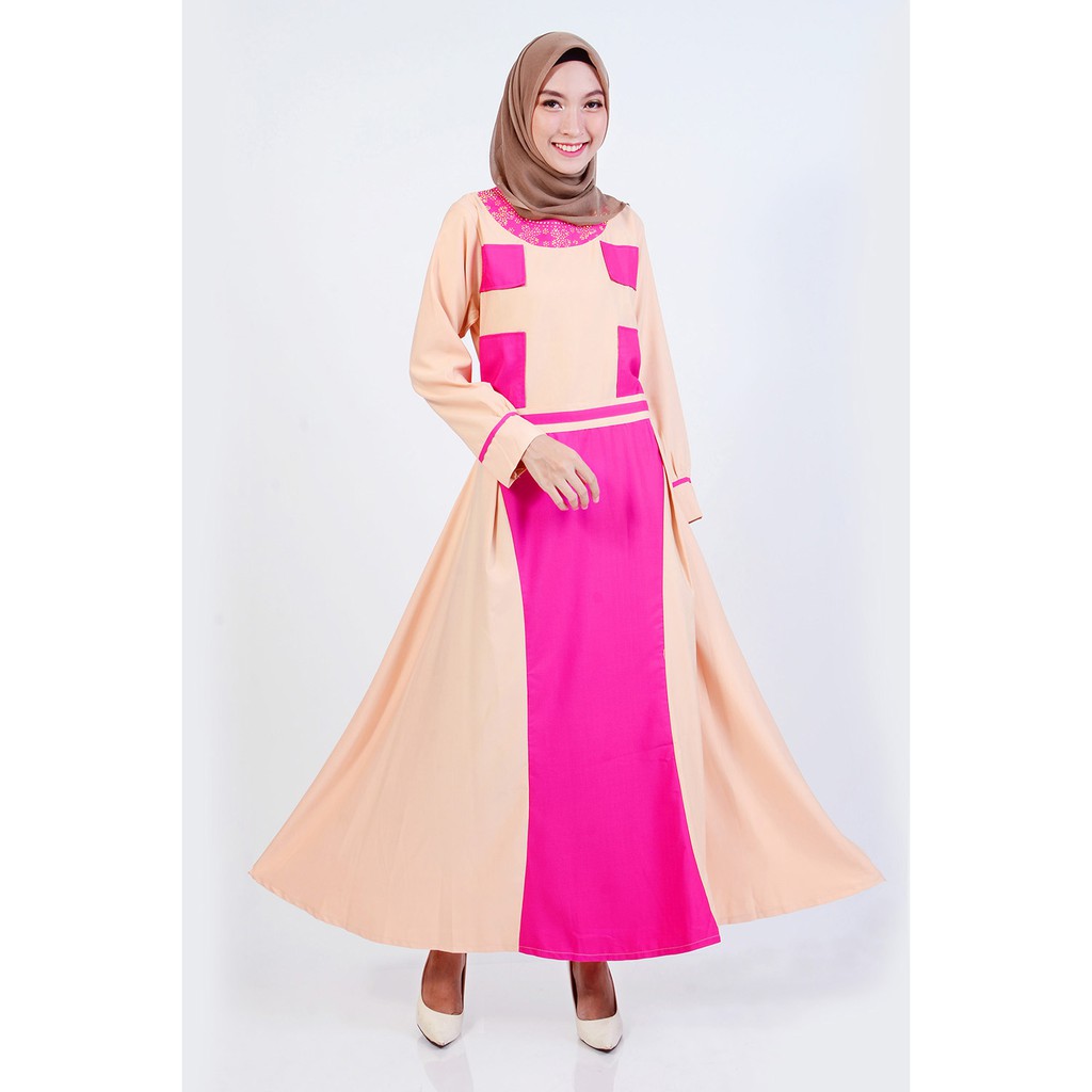 FW Long dress gamis premium cuci gudang murah meriah  -  Syifa - Gamis Wanita Lengan Panjang