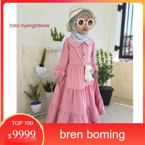 Midi Dress Baju Gamis Muslim Anak Perempuan