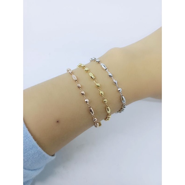 gelang tangan perak asli lapis emas/gelang kapsul bola ukir +2bel/gelang asli silver 925/gelang fashion wanita