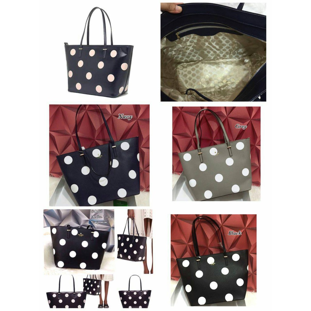 TAS KATE SPADE TOTE POLKADOT