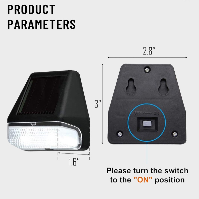 Lampu Dinding LED Tenaga Surya Anti Air Untuk Taman / Garasi / Outdoor