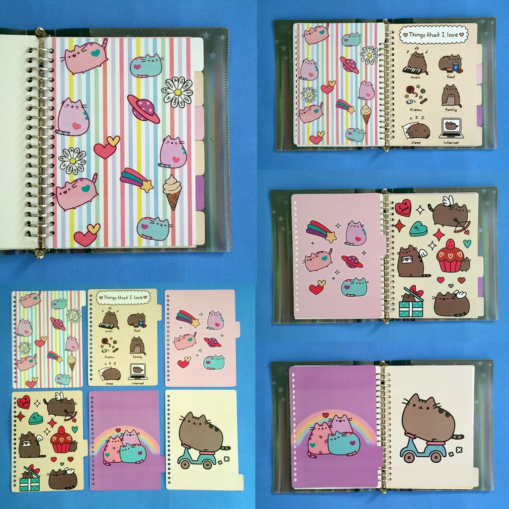 

Pembatas Pusheen Cat Binder 2 Ring, 6 Ring, 20 Ring, 26 Ring 1 Set 6 Lembar Laminasi Glossy Murah