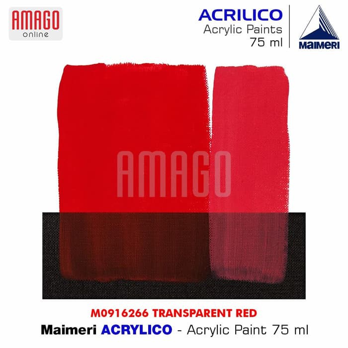 MAIMERI ACRILICO - ACRYLIC PAINT - TRANSPARENT RED - 75ML - M0916266