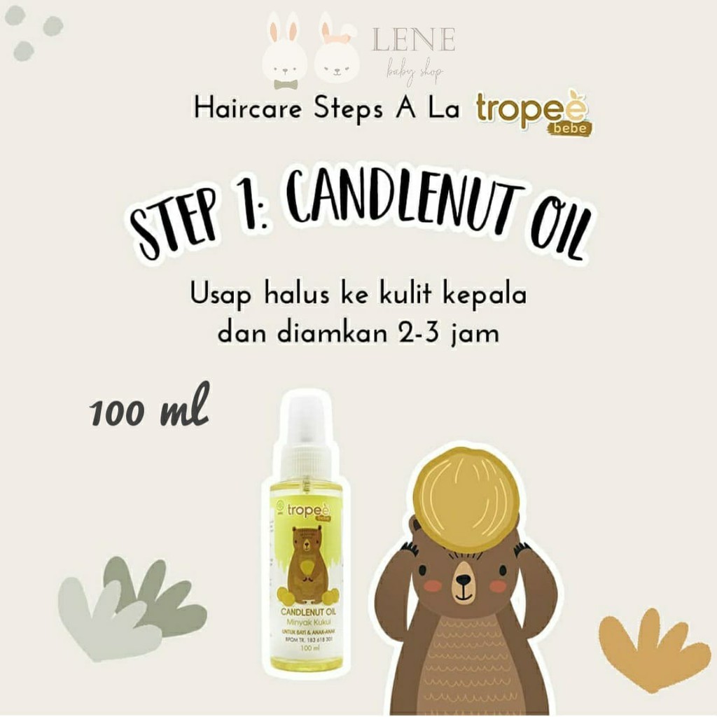 (100ml-New Packaging) Tropee Bebe Candlenut Oil / Minyak Kemiri