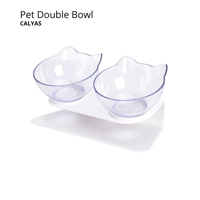 Tempat Makan Mangkok Hewan Kucing Anjing Feeding Double Bowl