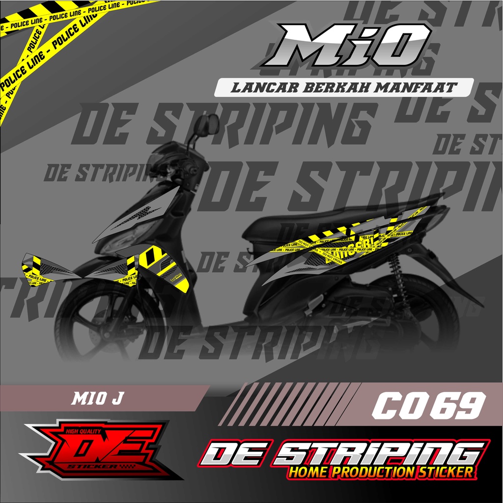 POLICE LINE STRIPING VARIASI STIKER MIO J (C069) STICKER MOTOR RACING SEMI FULL VARIASI STIKER KEREN