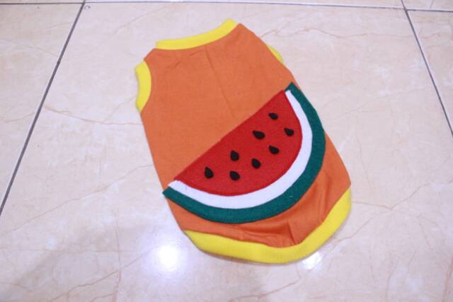 Kaos orange motif semangka lucu untuk kucing dan anjing / baju kucing murah size S M L XL