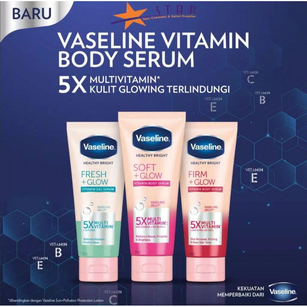 Vaseline gluta hya Healthy Bright Hijab All Day Radiant Soft Glow Firm Glow Fresh Vitamin Body Serum Cooling Healthy Bright Sun Pollution Spf 30 180ml sun pollution flawless bright omega night refreshing serum overnight radiance repair 200ml 330ml