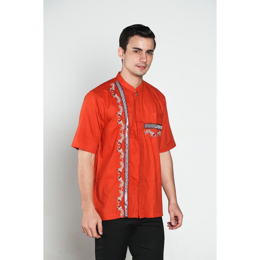 MY BAJU KOKO BATIK PRIA BUSANA MUSLIM PRIA TN39 ORANGE - ORANGE, M