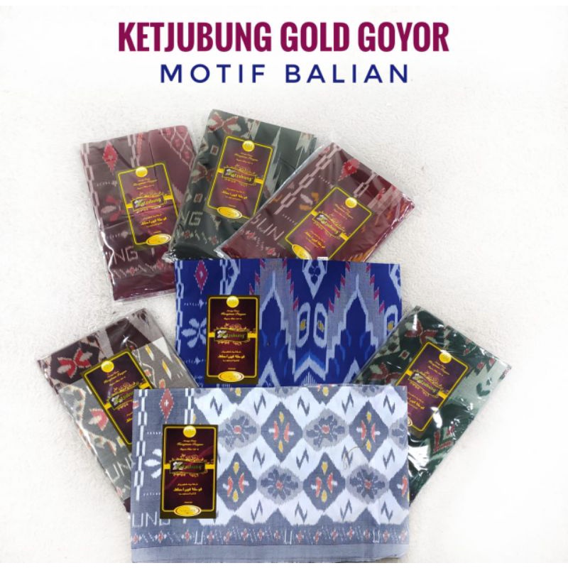 Sarung Ketjubung Gold Goyor Motif Balian Ecer Grosir SN
