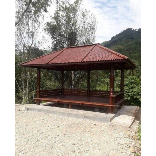 Gasebo Taman Rumah Taman Kayu glugu Kayu Kelapa
