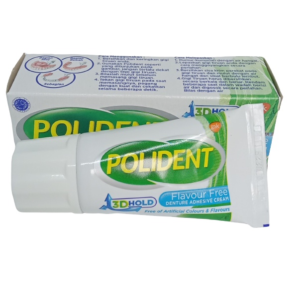 Polident Perekat Gigi Tiruan Kecil 20gram Lem Gigi Palsu Poli Dent
