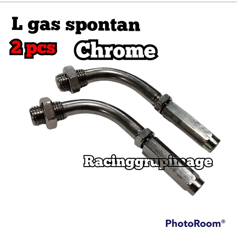 2pcs L gas spontan chrome