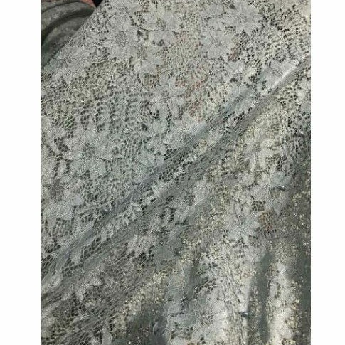 Kain Tile Motif Bunga Meteran Brokat Gliter Mutiara Corneli