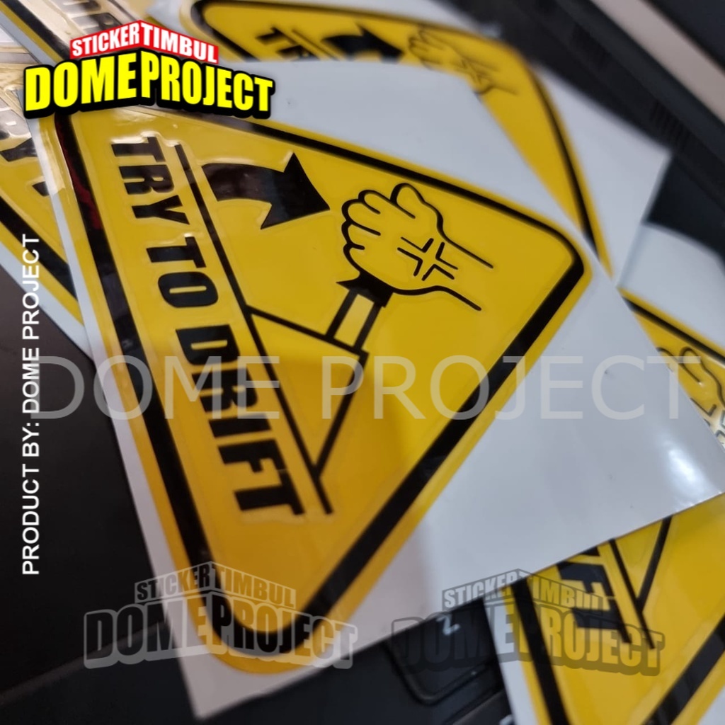 STIKER CUTTING DECAL HELM MOTOR KACA MOBIL LOGO TRY TO DRIFT STICKER AESTHETIC KEREN