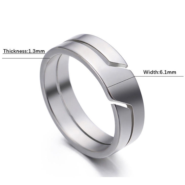 Cincin Jari Minimalis Bahan Stainless Steel Warna Silver Untuk Pasangan