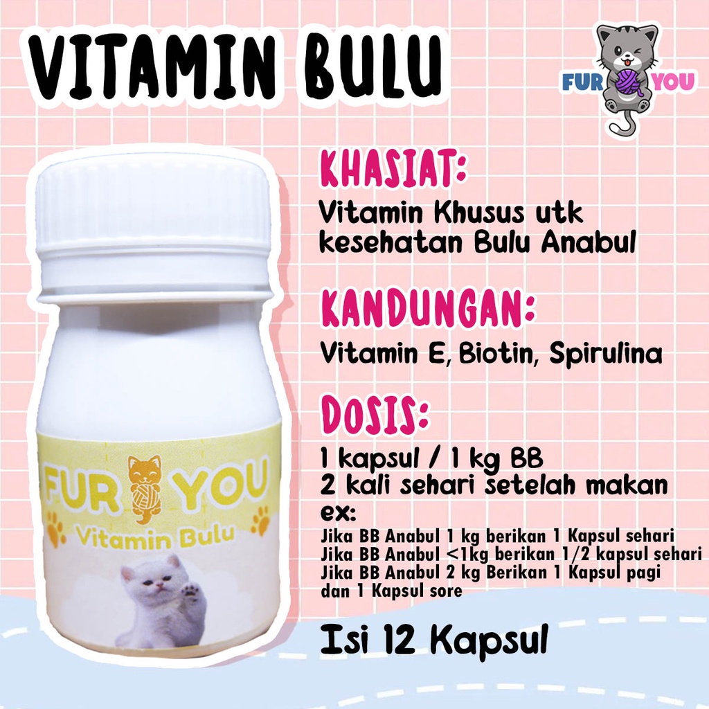 Fur You kapsul vitamin bulu kucing obat bulu kucing melebatkan mengkilapkan dan tidak mudah rontok