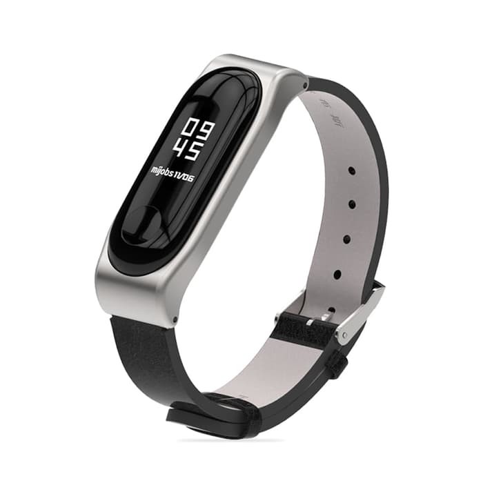 Mijobs Xiaomi Mi band 5/ 4/3 Strap tali gelang Miband Kulit metal Classic  original