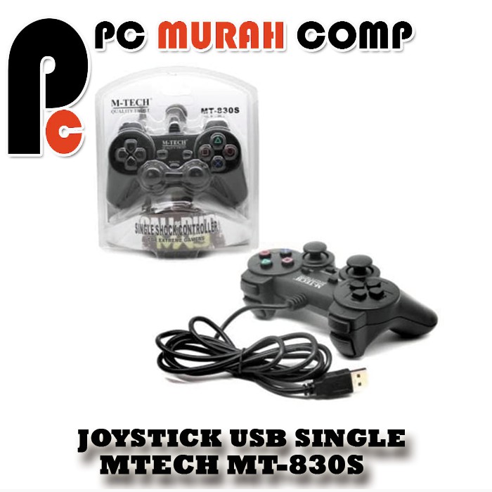 Stick PS Laptop Komputer Gamepad Single USB M-TECH MT-830S Hitam