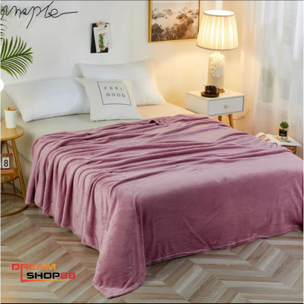 Selimut Bulu Halus Ukuran 160x200cm / Selimut Bulu Dewasa Tebal Super Lembut-ungu lavender
