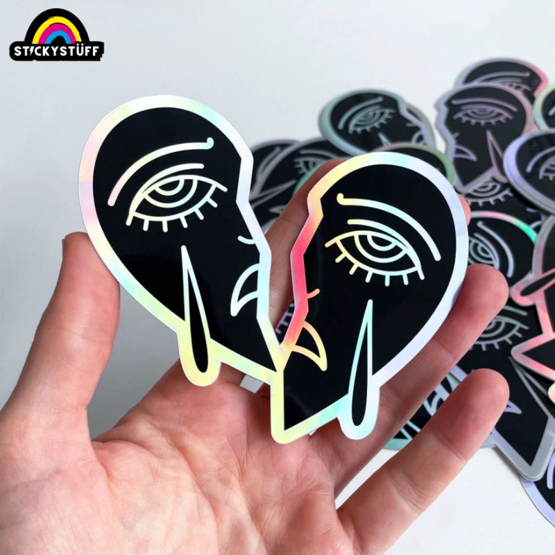 

Crying Heart Hologram Stiker | Stiker Waterproof Dekorasi Case Handphone - Laptop - Helm