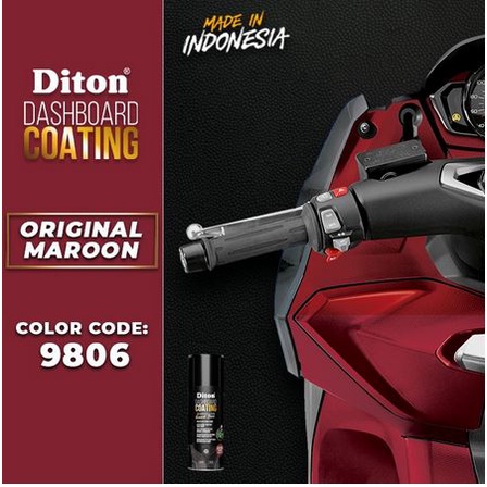 Cat Pilox Diton Premium DASHBOARD COATING ORIGINAL MAROON DC 9806 Diton Premium Body Kasar / Dashboard Motor Mobil. Tanpa Semir