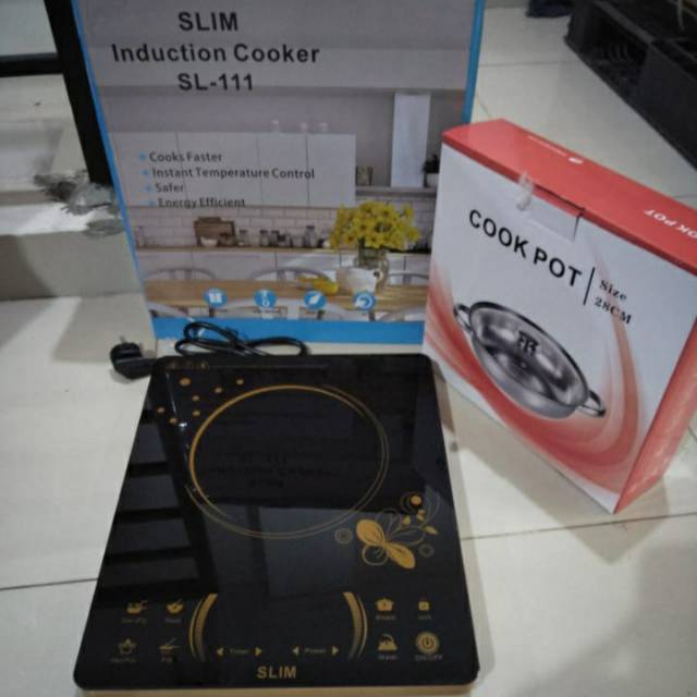 Kompor Listrik/Induction cooker/Kompor induksi Slim bonus Panci