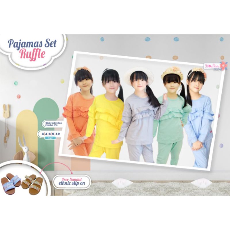 Setelan Anak Pajamas Perempuan 2_10 free sandal