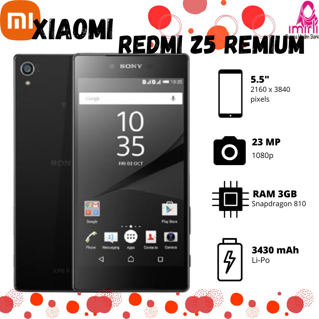 PROMO TERMURAH HP Sony Xperia Z5 Premium Second Original - HP Tahan Air & Debu - 23M - Video 4K