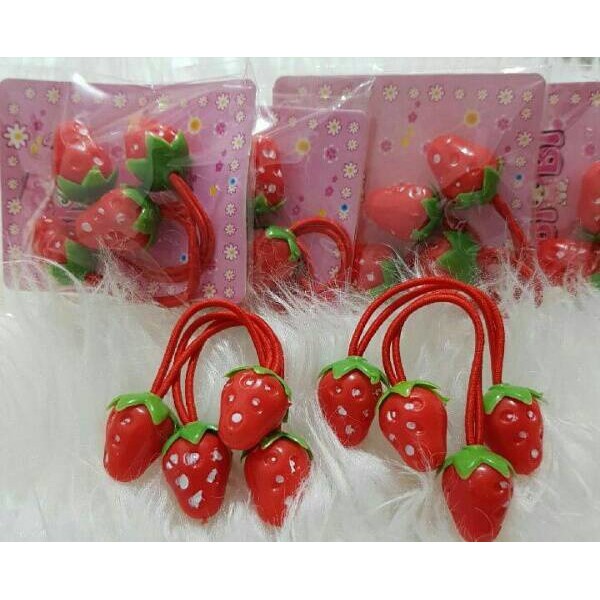 Kuncir Strawberry / Ikat Rambut Stroberi / Kunciran Anak