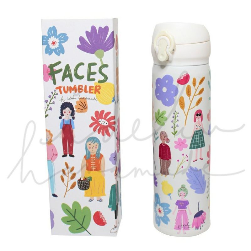 Tumbler faces ideku handmade