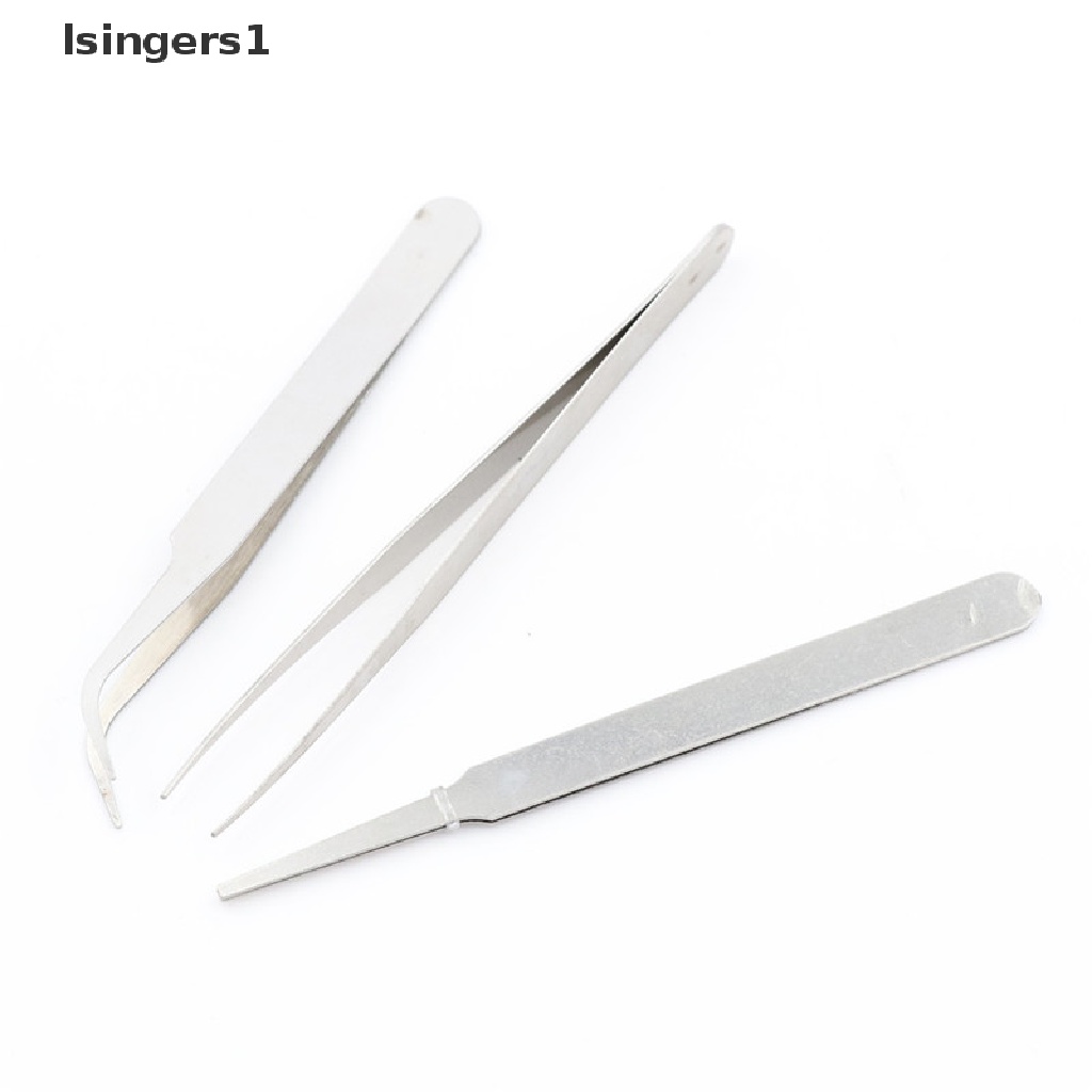 (lsingers1) 3pcs / set Pinset Presisi Bahan Stainless Steel Untuk Reparasi Elektronik DIY