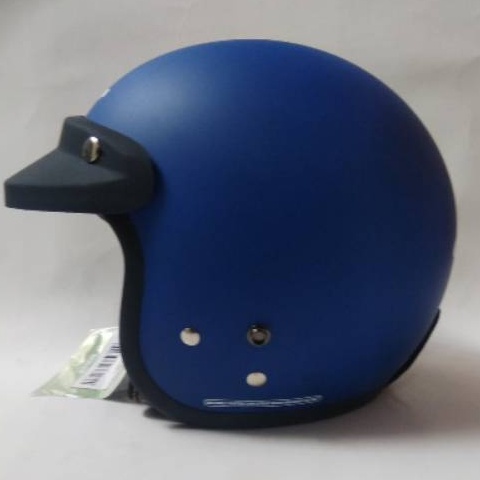 HELM CARGLOSS ORIGINAL CFM RETRO ARMY HALF FACE - POLICE BLUE DOFF + KACA DATAR