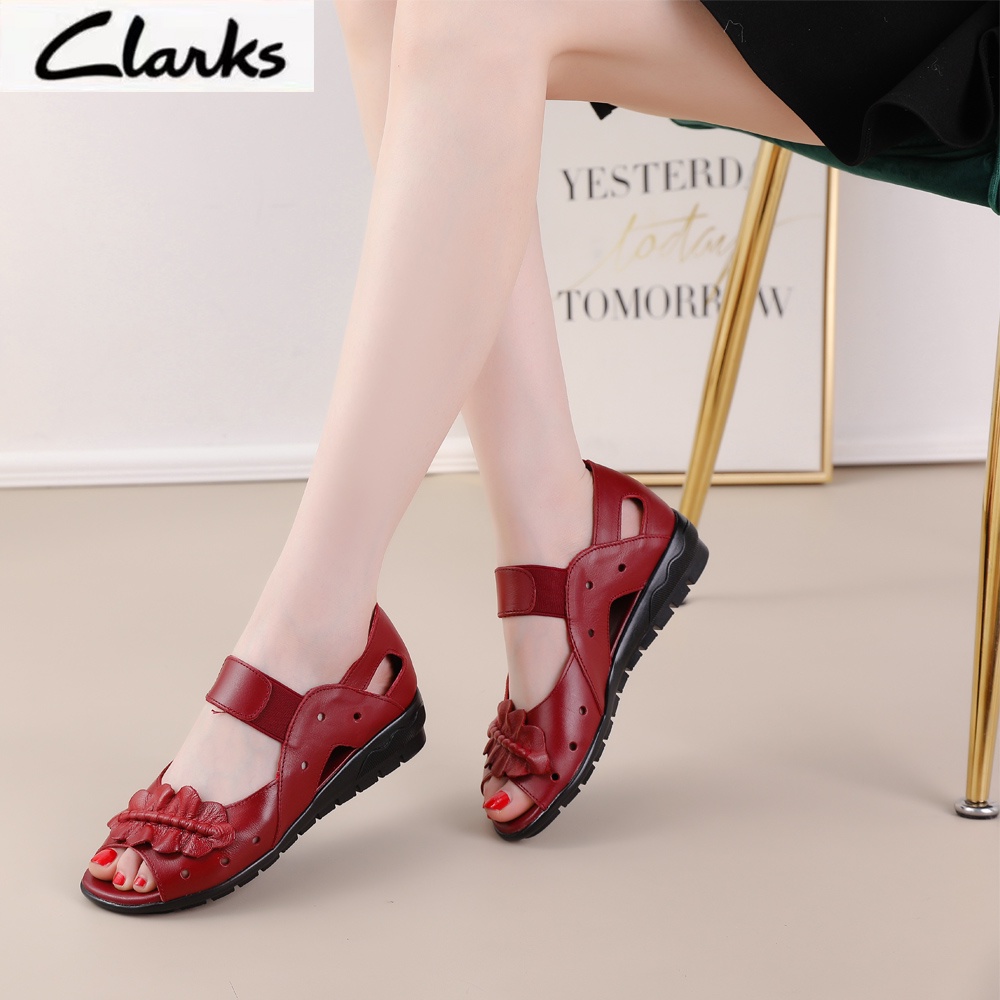 Clarks new pita woman  / clarks flat wanita kulit asli /Sepatu sandal flat